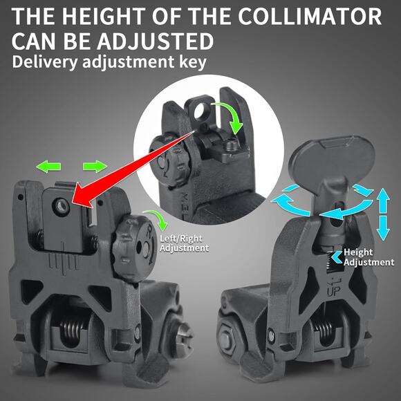 Nylon Sight Front and Rear Flip Sights, Installed on Picatinny or Weaver Rail - Picture 5 of 5